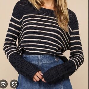 Like New Lulu’s Navy Striped Sweater
